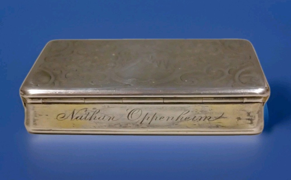 Solid Silver Antique Snuff Box Circa 1830 Vienna Nathan Oppenheim.