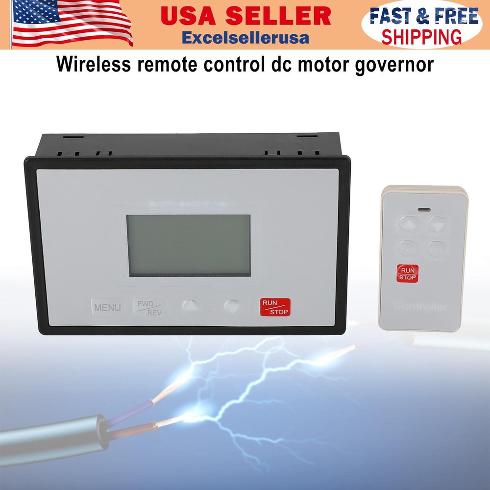 Speed Controller PWM DC Motor Timing Reversible Remote Control LCD Display 60A