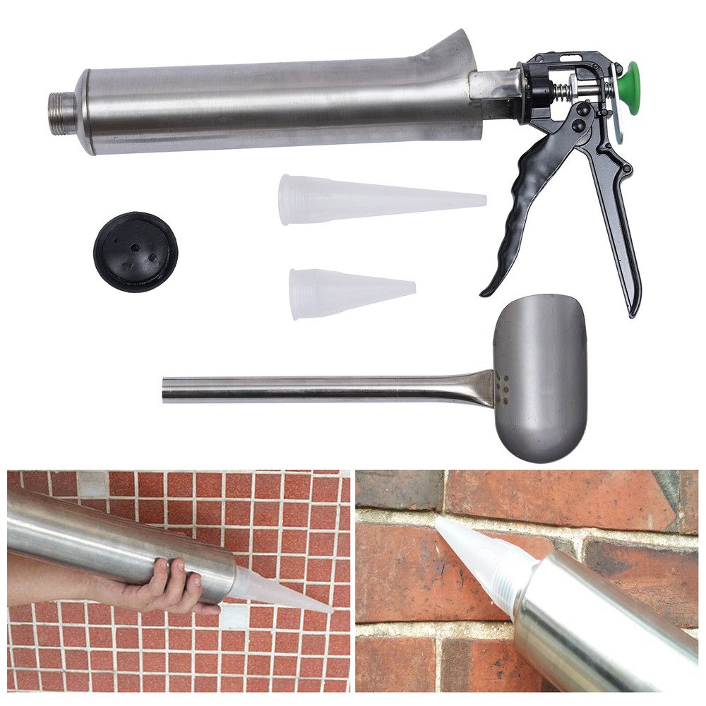 Mortar Pointing Grouting Gun Sprayer Applicator Tool for Cement lime w/2 Nozzle