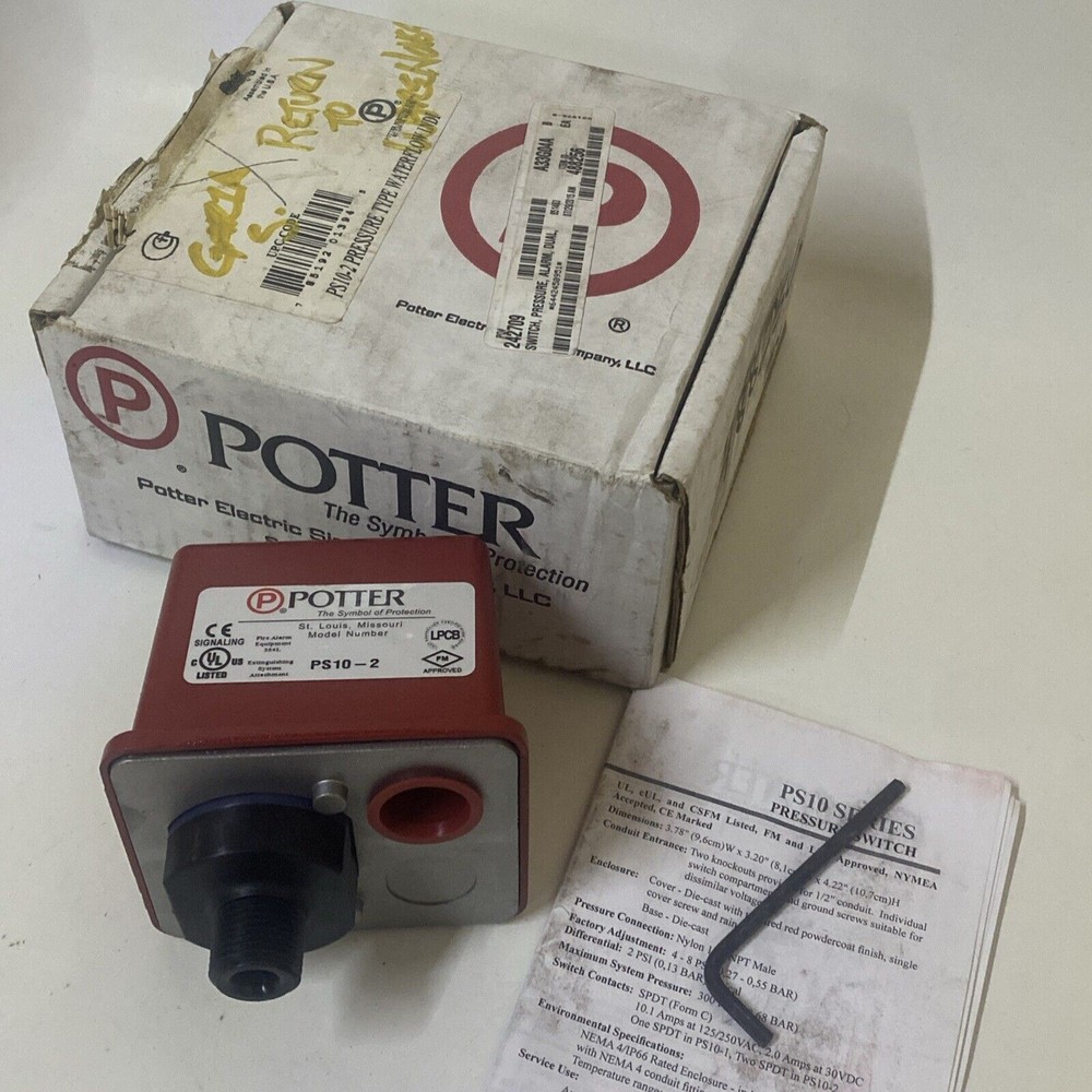 Potter PS10-2 Water Flow Pressure Switch
