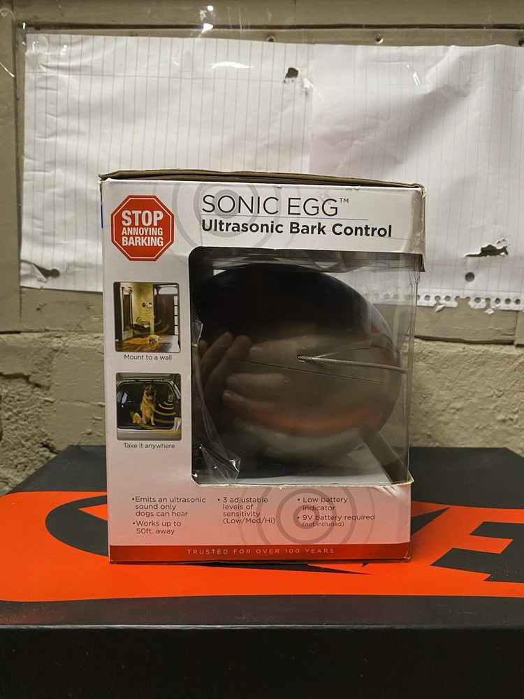 Sunbeam SBBCU1 Sonic Egg Ultrasonic Bark Control Device. NIB