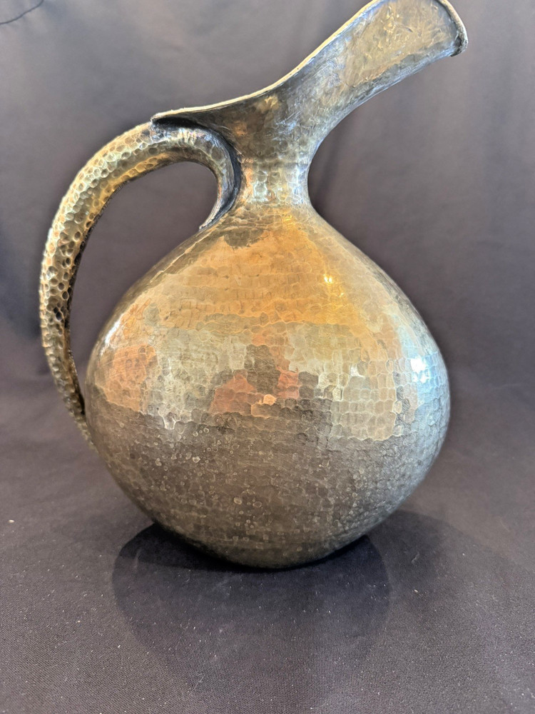 Egidio Casagrande Hammered Brass Pitcher Made in Italy  Stamp On Bottom