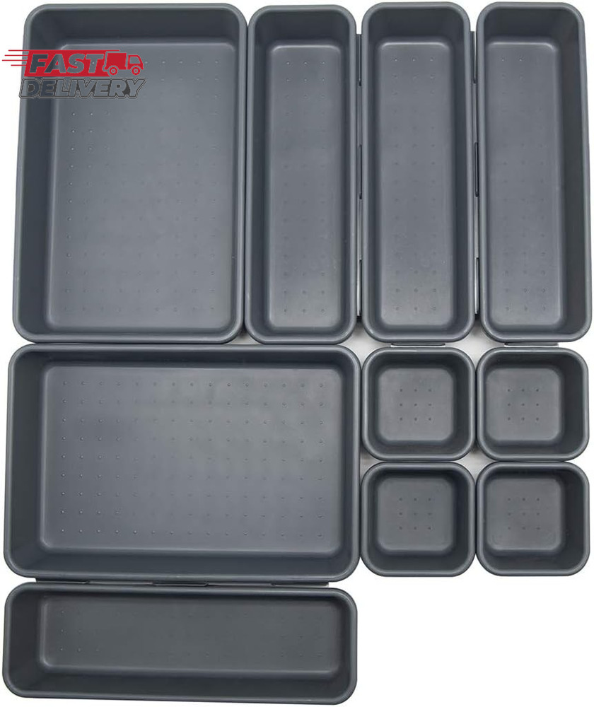 Backerysupply Interlocking Desk Drawer Organizer Separators for Kitchen, Bathroo