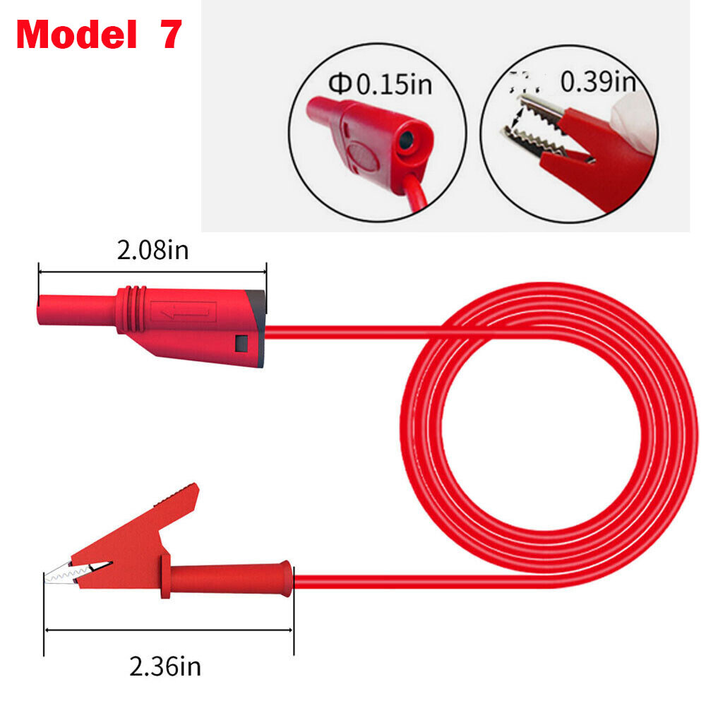 4mm 3.3FT Stackable Banana Plug Test Lead Wire Cable Alligator Clip NEW