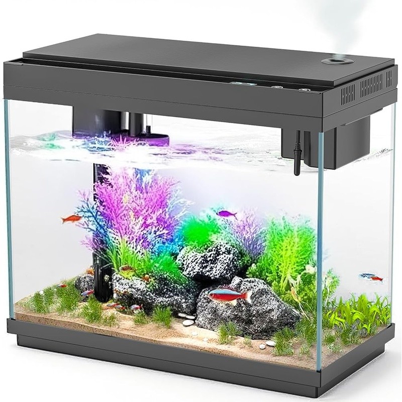 Smart Aquarium Fish Tank LED Light Humidifier Filter Temperature Display New