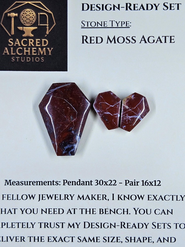 Coffin Shape - Red Moss Agate - Design-Ready Set