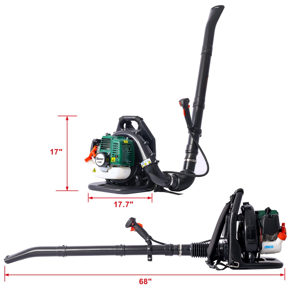 Backpack Leaf Blower 52cc 2 Stroke Gas Powered Handheld with Extention Tube