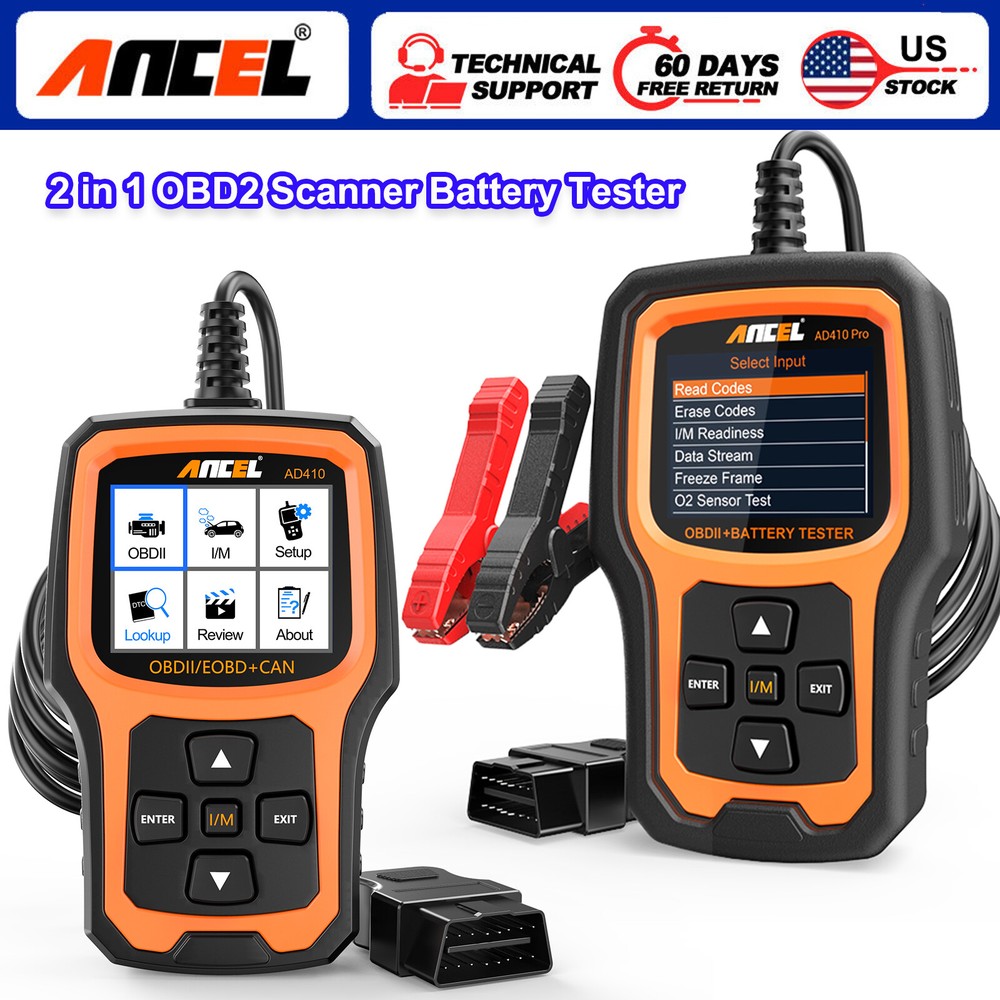 OBD2 Scanner 100-2000 CCA Battery Tester Diagnostic Tool for Car Check Engine