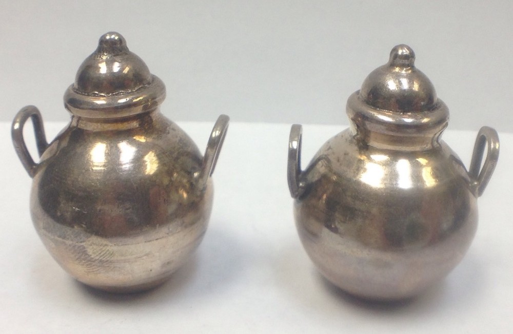 Sterling Silver Tea Pot Dollhouse Set Pitcher Container Playset