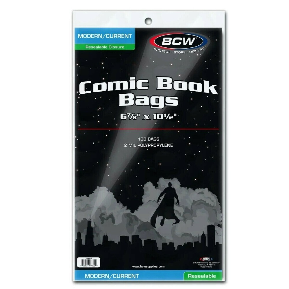 100 BCW Current Boards & 2-Mil Current Resealable Polypropylene Comic Bags
