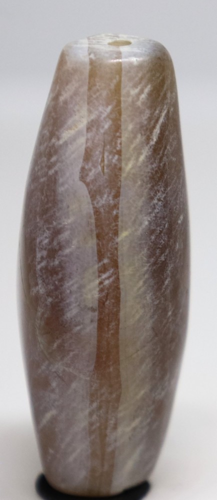 Large Ancient Central Asian Banded Agate Stone Bead with Rare Pattern