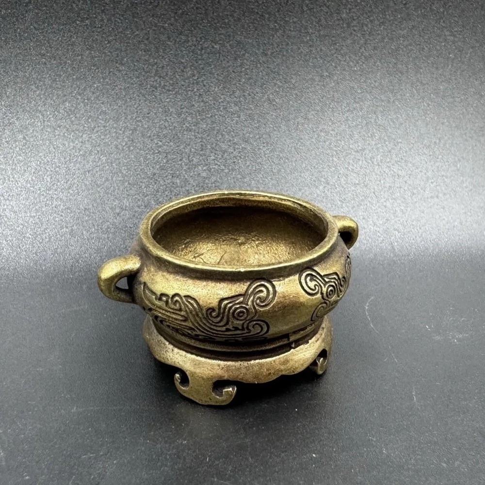 1.5" Solid Brass China Incense Holder Retro Collection Home Mini Incense Burner