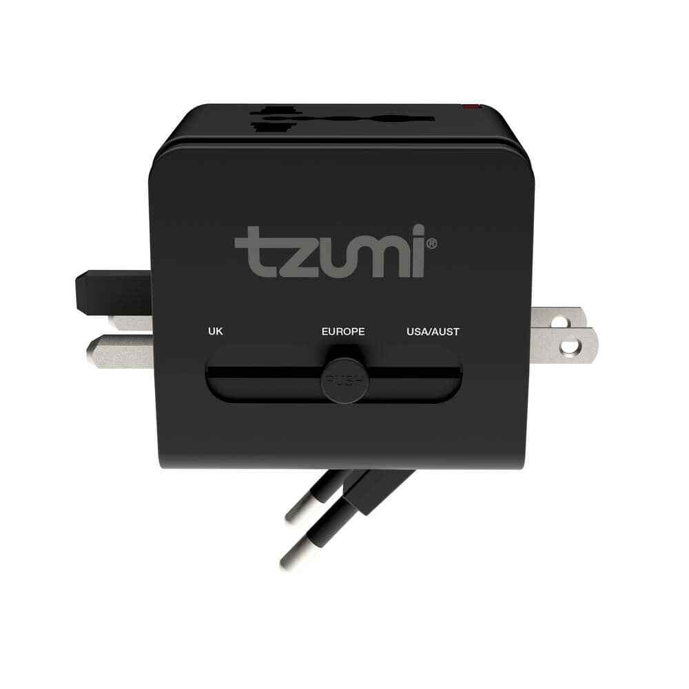 Tzumi Dual USB and USB-C Travel Adapter