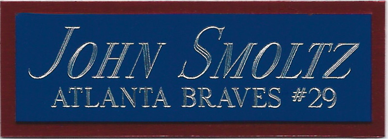 TOM GLAVINE BRAVES NAMEPLATE FOR AUTOGRAPHED Signed Baseball Display CUBE CASE