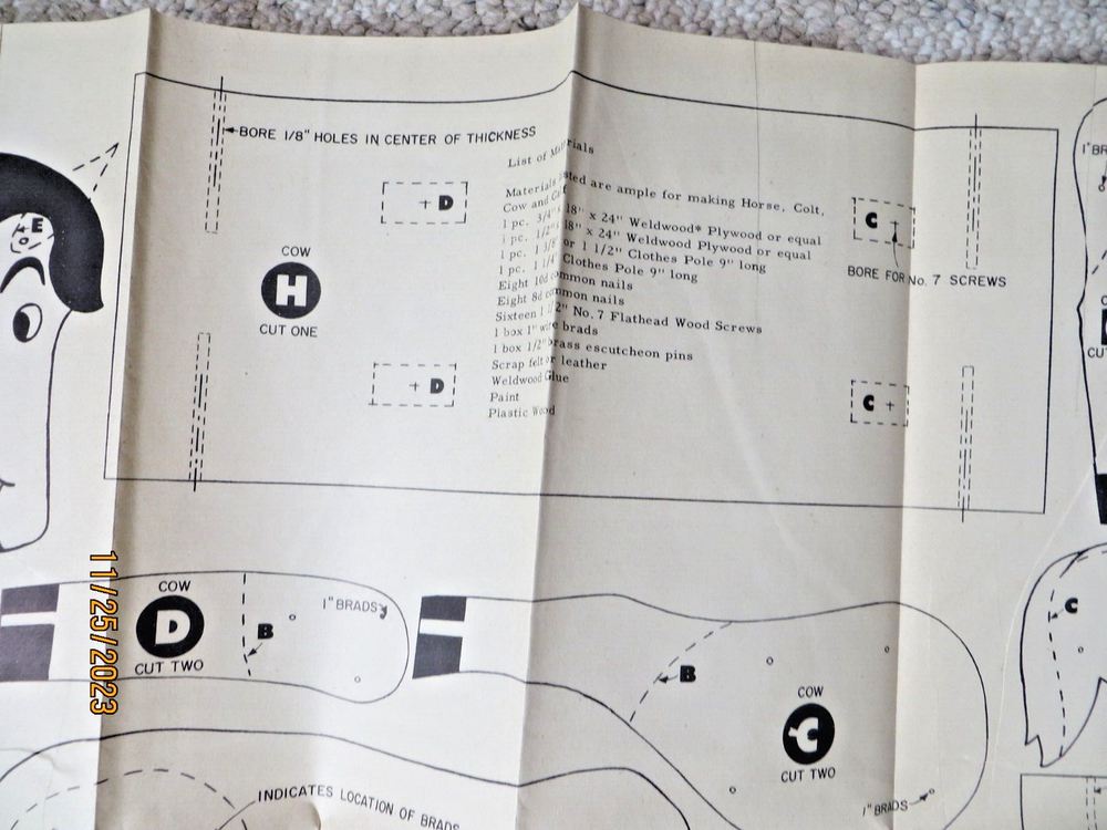 Vintage Farmyard Pull Toys No. 79 Easi-Bild Pattern 1952