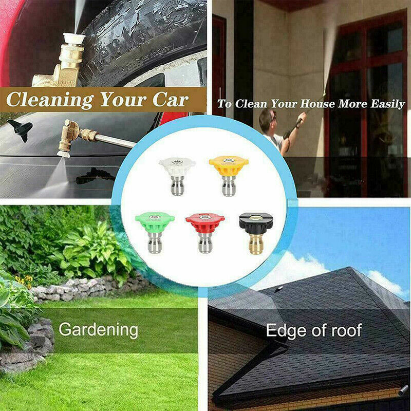 5-Piece 1/4 Pressure Washer Nozzle Tips High-Performance Spray Set