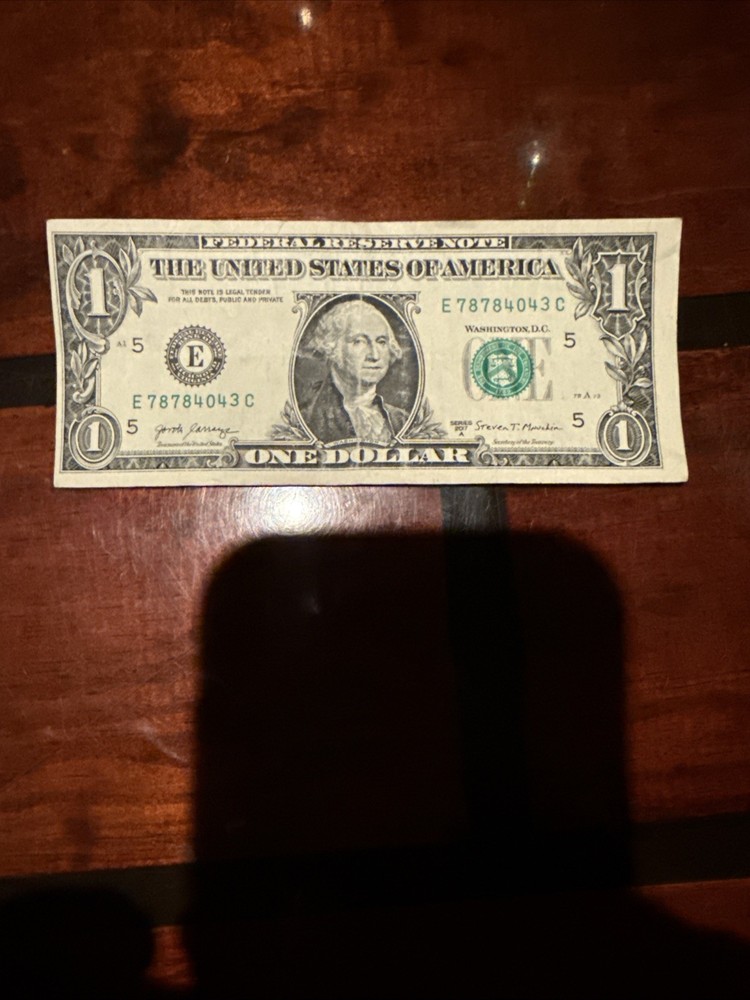 2017 $1 One Dollar Bill Error Misaligned Green Seal Miscut Currency