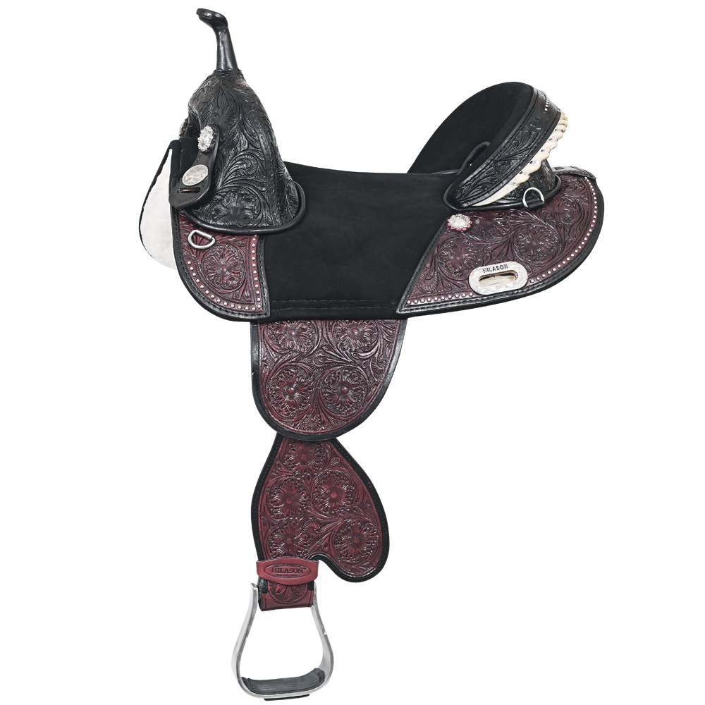 HILASON Treeless Western Horse Trail Barrel Racing American Leather Saddle |