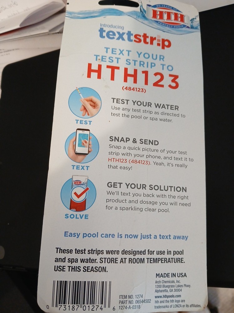 HTH Multi-Purpose 6-Way Test Strips for Swimming Pool - 30 Test Strips