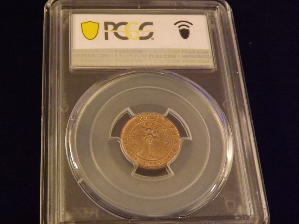 1926 1/2 C CEYLON PCGS MS 65 RB