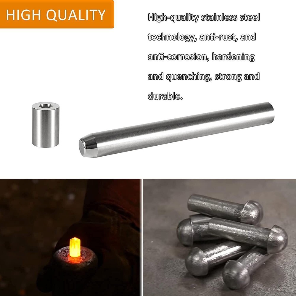 Heavy-Duty Blacksmith Rivet Heading / Bucking Dome Tools Set Fit For Size 1/2in