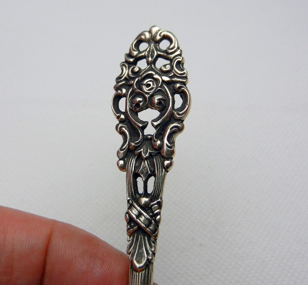 Vintage Solid 800 Silver Sugar/Cream Spoon 5.25” Hallmarked