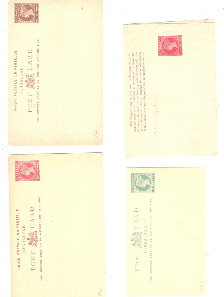 Gibraltar   4  postal  stationary  items   unused