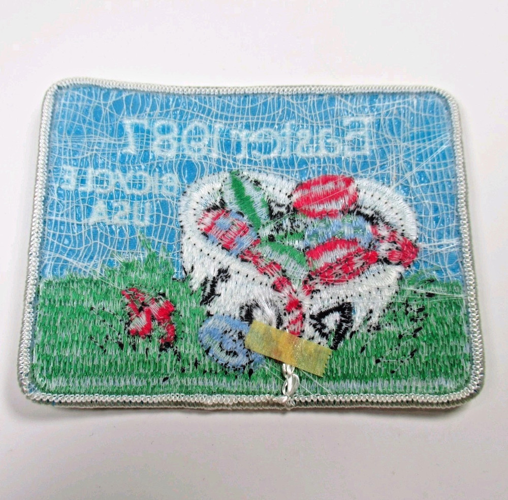 Bicycle USA Easter 1987 Patch Vintage Embroidered Cycling Sew On