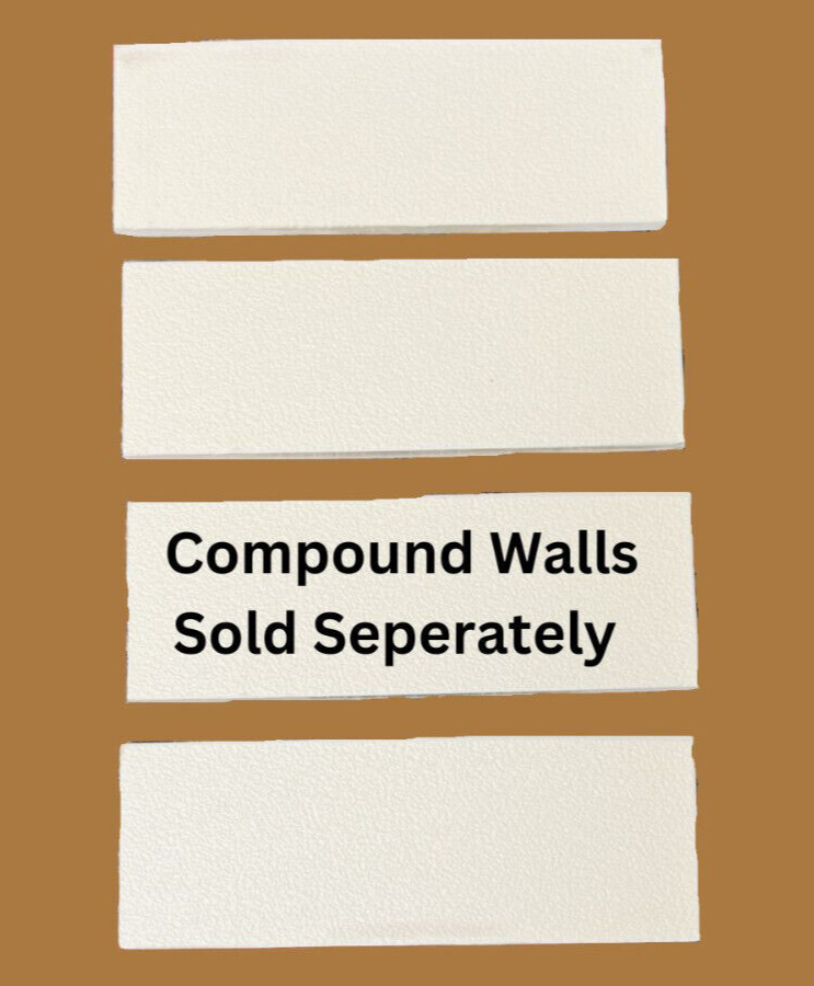 Compound Wall Main Gate and Doors 1/72 Scale (3pcs) Diorama, Gaming