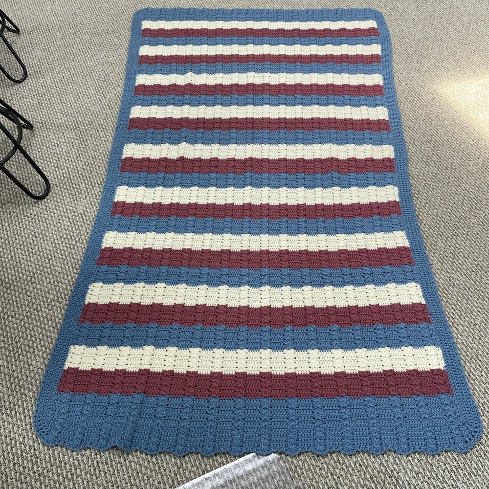 Handmade Crochet Large Afghan 73”x43”