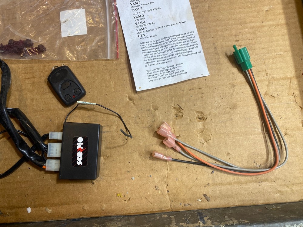 SCORPIO CYL-300EX Motorcycle Alarm System w/Remote, pager, + Perimeter sensor.