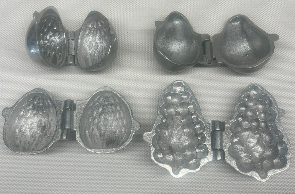 Assorted Fruit Shaped Pewter Ice Cream Molds