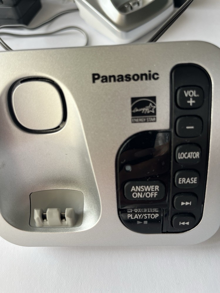 Panasonic cordless phone system with 2 handsets and answering machine.