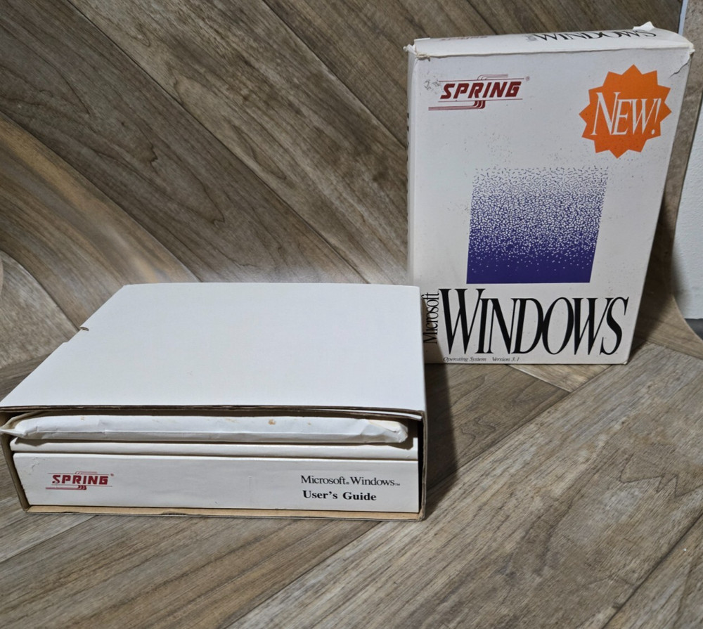 Microsoft Windows Version 3.1 1992 Spring Release 5.25" Disks Big Box Manual