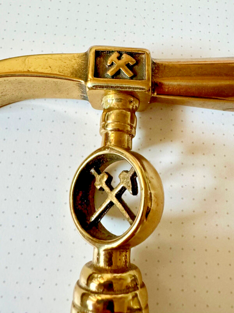 Vintage Firemans Solid Brass Claw Hammer Head Cane Handle- Engraved- Unique 50s