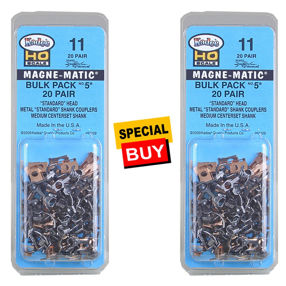 Kadee 11 Bulk Pack 20 pair #5 Metal Couplers (2) HO Scale