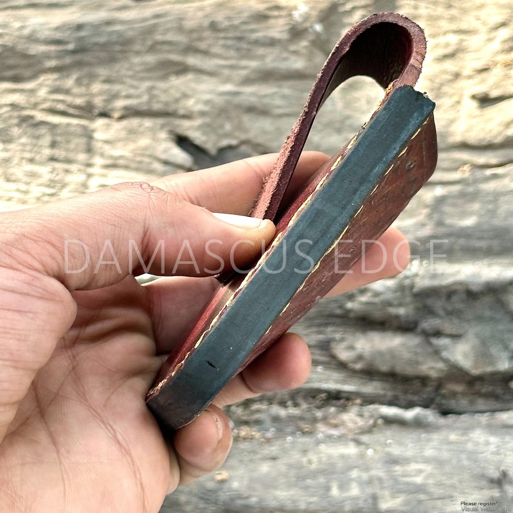 Custom Leather Case for Folding Knife - Pure Cow Hide - Handmade Engraved
