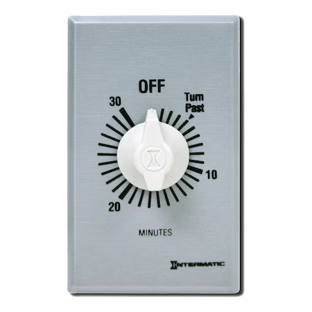 Intermatic Ff330m Timer, Spring Wound, 30 Min, Spdt, Silver
