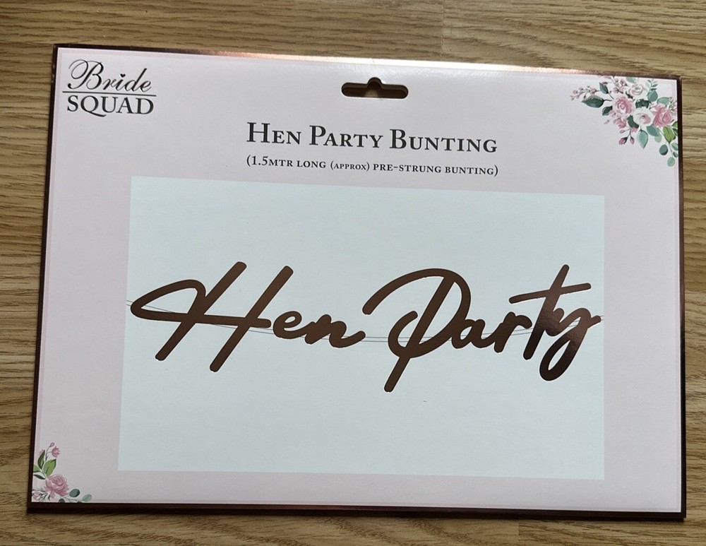Rose Gold hen party Bunting/Banner
