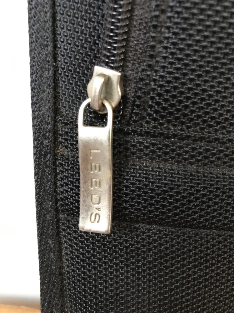 Leeds Para Protect Black Nylon Fabric Attache Zip Case Planner Folder Organizer