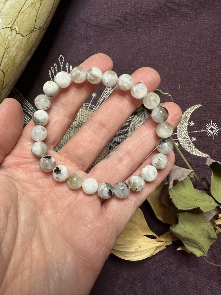 Rainbow Moonstone Bracelet, All Natural, Metaphysical, Witchcraft, Pagan