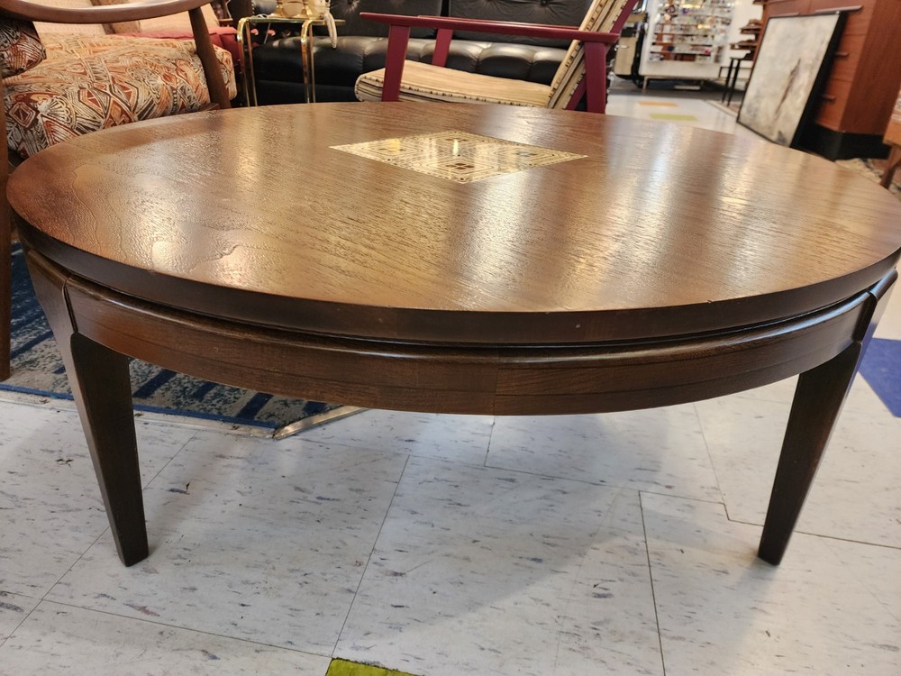 Mid-century Modern Walnut Round Coffee Table