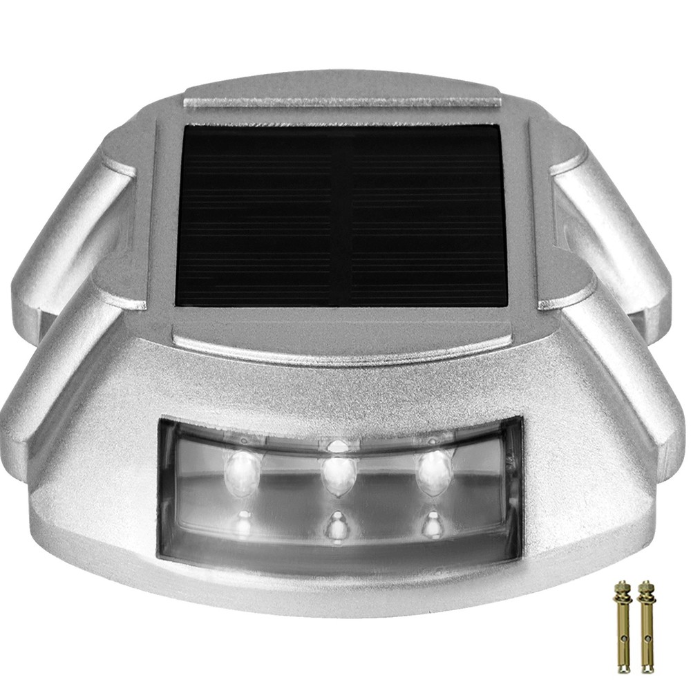 24pcs Solar Driveway Lights 6 LED White Deck Lights for Pathway Steps IP68