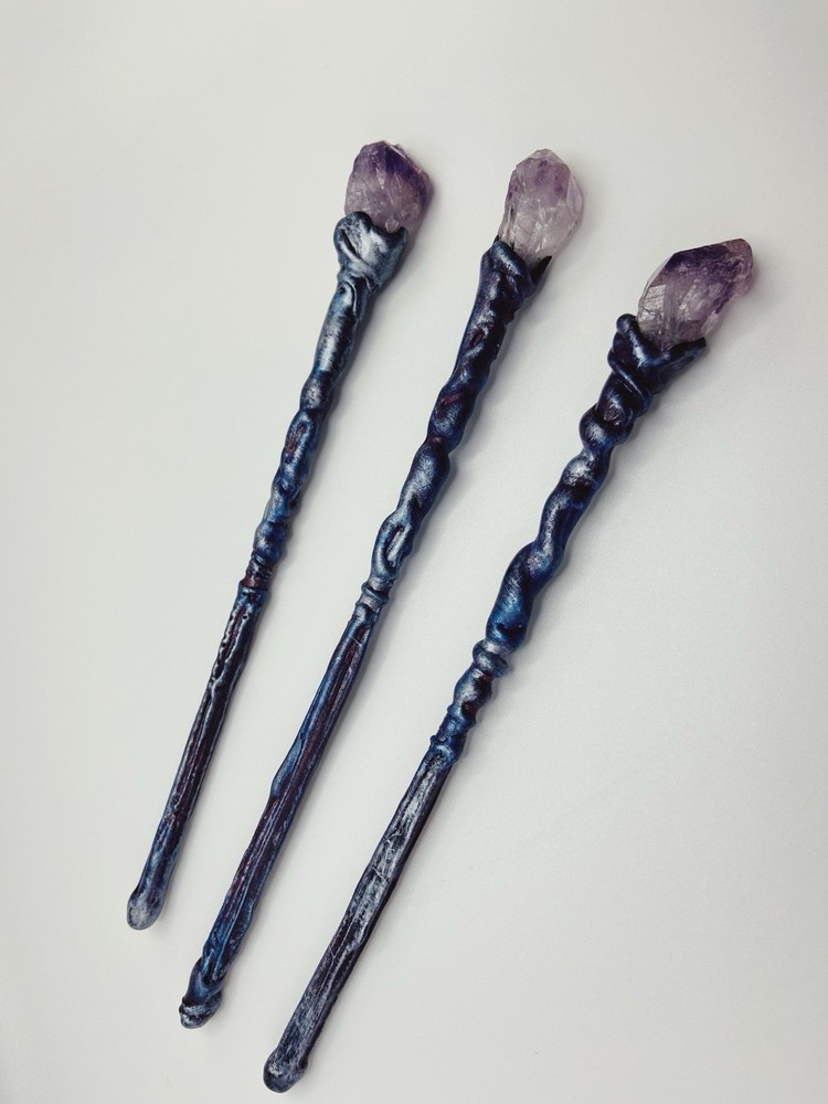Handcrafted Amethyst Wand – Ritual Tool | Meditation, Spell Work, Decor