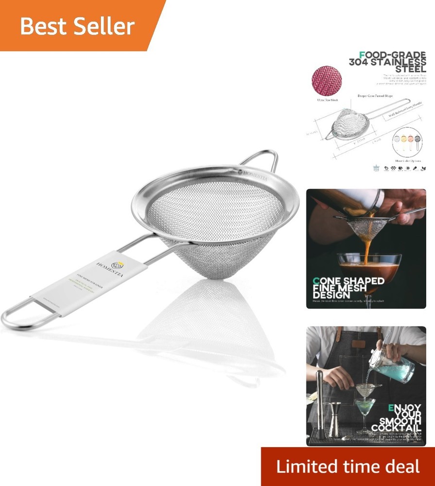 Classic Silver 3.3" Fine Mesh Strainer - Durable & Easy to Clean Kitchen Tool