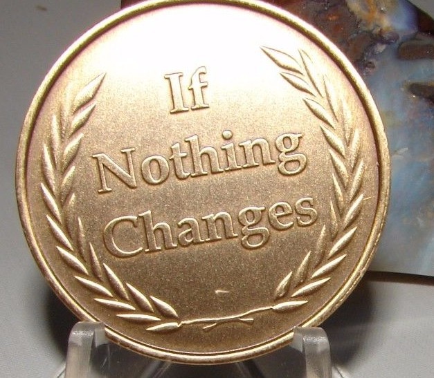 Alcoholics Anonymous AA NA If Nothing Changes Bronze Medallion Coin Chip Token