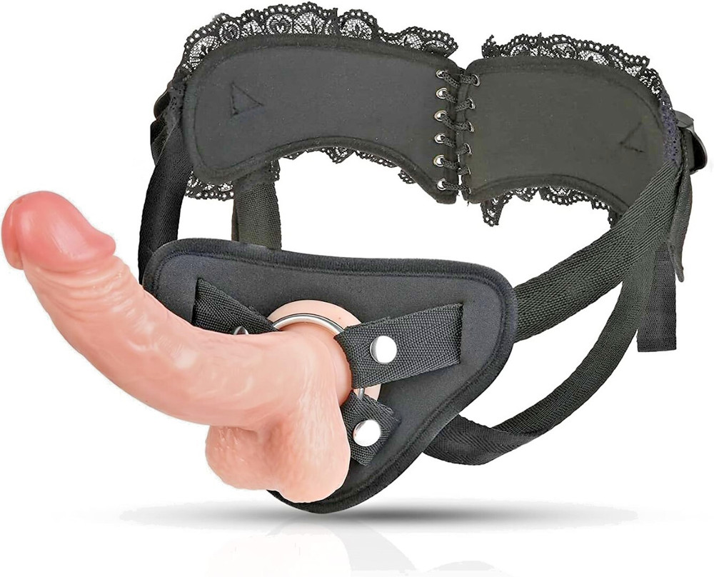 Discreet packaging Realistic 7.5 inch  Silicone Harness strong suction-cup