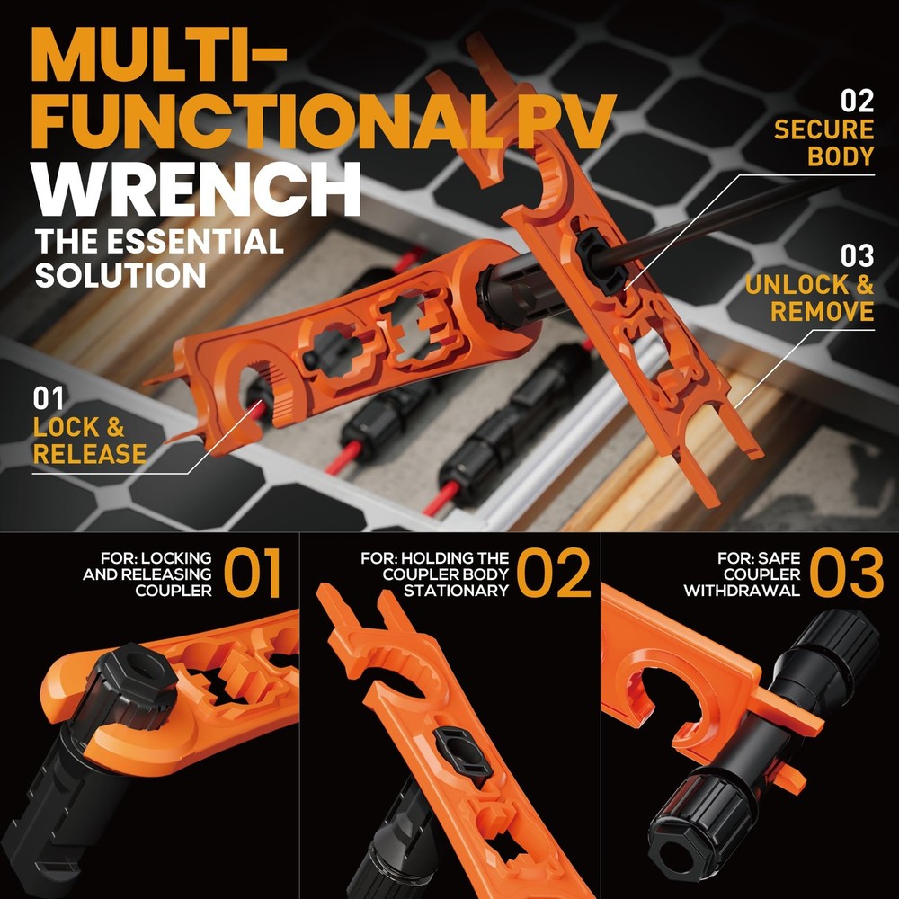 SOMELINE® Solar Connector Crimping Tool Kit, 14-10 AWG Crimper for Solar Pane...