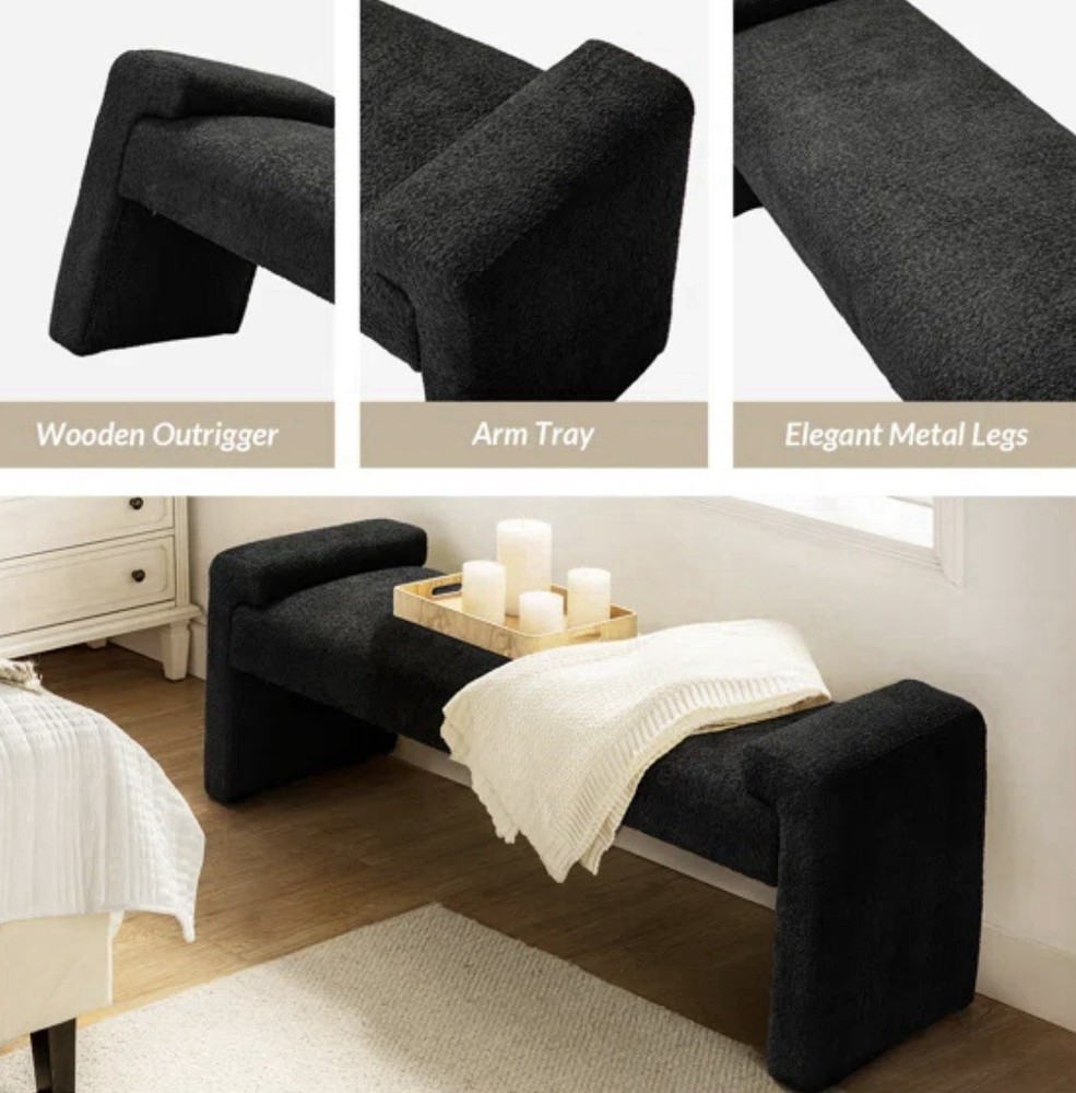 Arles is 58.5’’ W Modern Upholstered Accent Bench