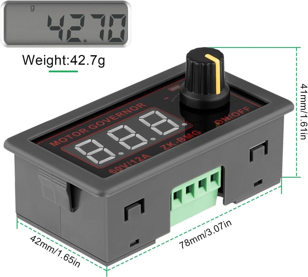 2Pack 12A 500W PWM DC Motor Speed Governor Controller Switch BMG Digital Display